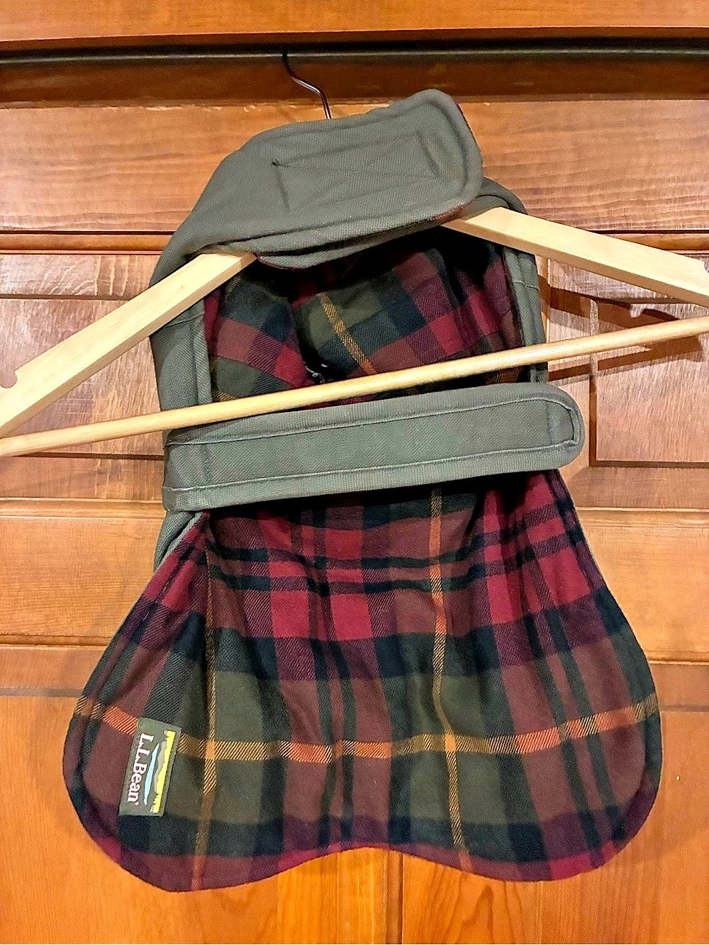 L.L.Bean Reversible Field Coat for Dogs Reversible Plaid Dog Coat Medium